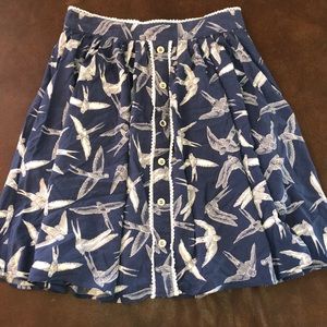 ModCloth Hell Bunny Bird Skater Mini Skirt Size XS